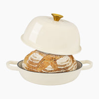 Cream dome cast iron bread pot with lid - Dutch oven