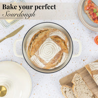 Bale your perfect sourdough with nuovva cream bread pot with domed lid and handle 