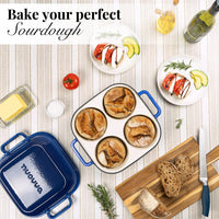 Bake your perfect sourdough with the nuovva cast iron quadpro bread loaf pan Dutch oven 