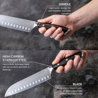 High carbon stainless steel kitchen knife with ergonomic design and razor sharp blade