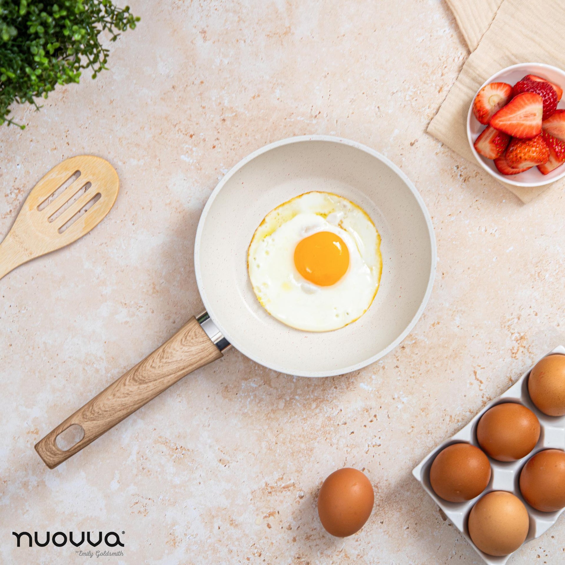 Induction Hob Frying Pan - 18cm - Cream Granite