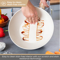 Nuovva easy to clean pan with scratch and stain resistant technology 