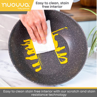 Nuovva easy to clean cookware with scratch and stain resistance