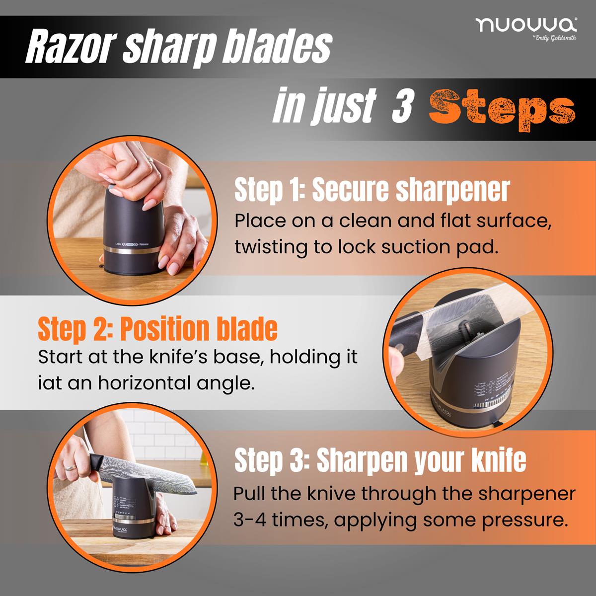 Learn the best knife sharpener for chef's knives and scissors in just 3 easy steps