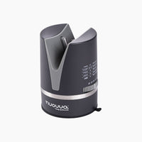 Nuovva grey compact knife sharpener with adjustable angle and suction base for knife sharpening at home 