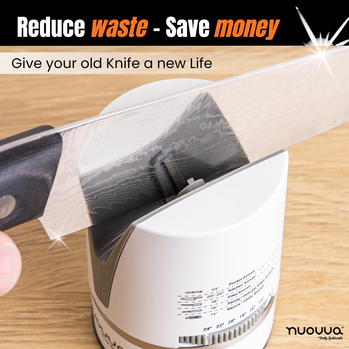 Save money with the nuovva knife sharpener with suction base to give your old knife a new life