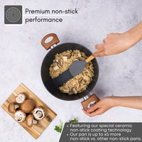 Grey marble ceramic stockpot with premium non-stick performance 