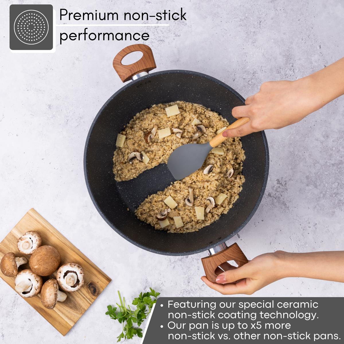 Granite stockpot with ceramic coating for premium non-stick performance 