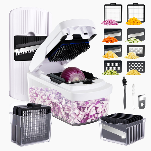 Vegetable Chopper Dicer & Mandoline Grater Set – 13pcs, 1.7L
