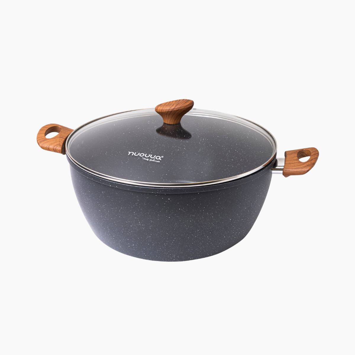 Non Stick Stock Pot with Glass Lid – Induction Casserole, 32cm, Marble