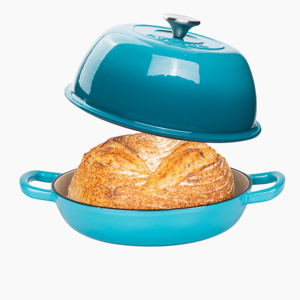 Enamelled Cast Iron Dutch Oven Bread Pot, 22cm (5.6L) - Light Blue