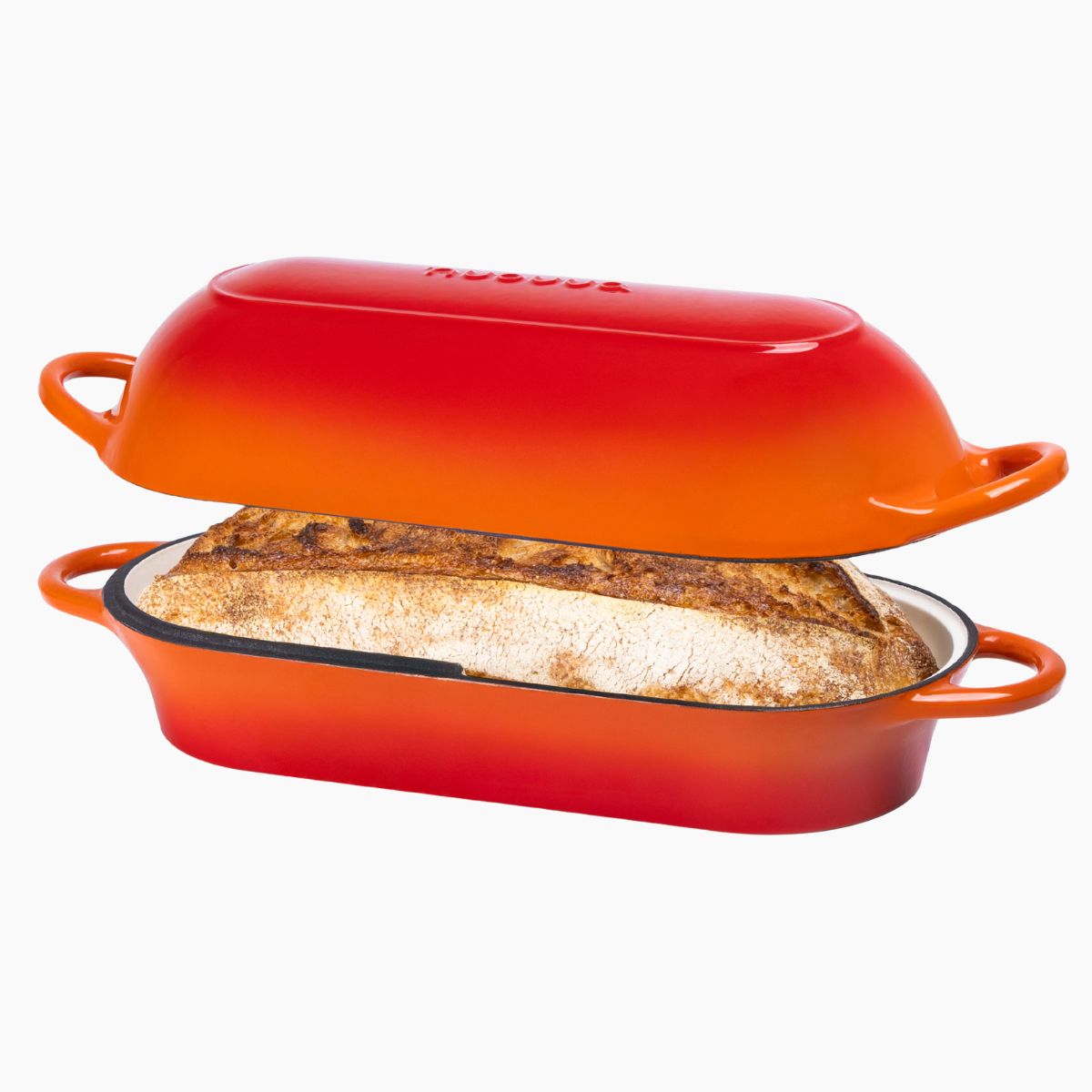 Enamelled Cast Iron Bread Loaf Pot – Non Stick Dutch Oven, 32cm x 14cm, Orange