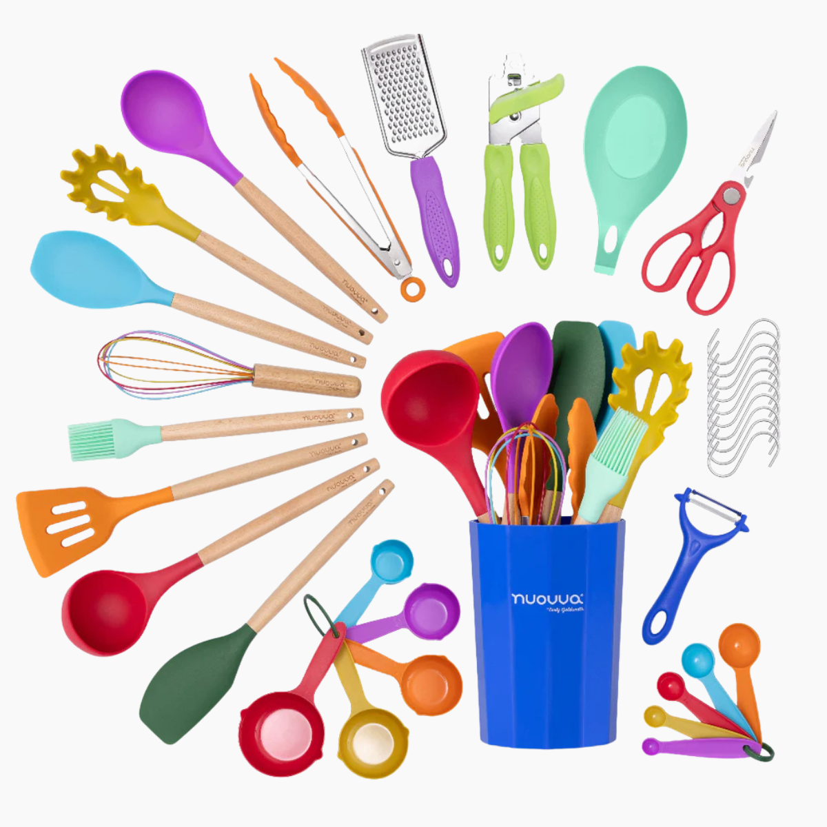35-Piece Non-Stick Silicone Cooking Utensils Set - Colorful