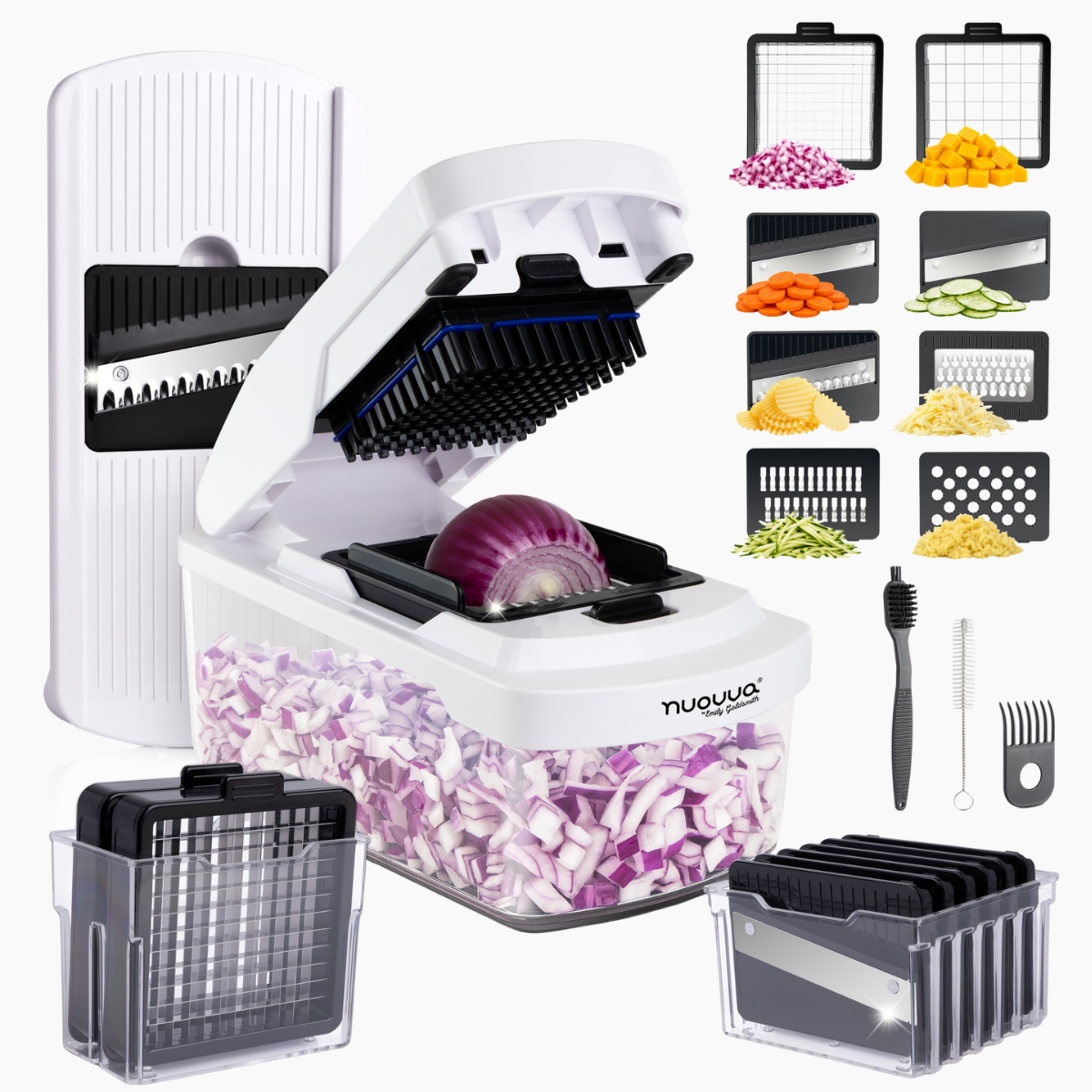 Vegetable Chopper Dicer & Mandoline Grater Set – 13pcs, 1.7L