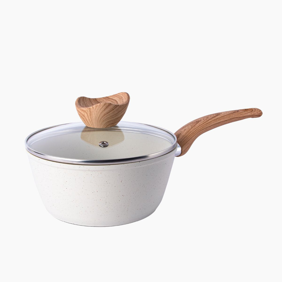 Cream ceramic saucepan