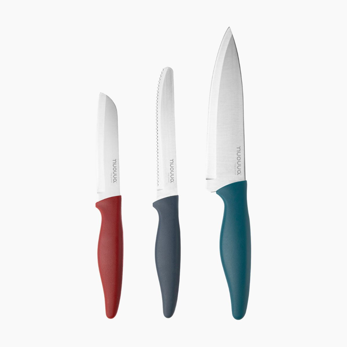 3 Piece Kitchen Knife Set Stainless Steel Non Stick Blades Dull