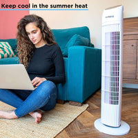 Nuovva portable Tower Fan for cooling in every room - with remote control. 