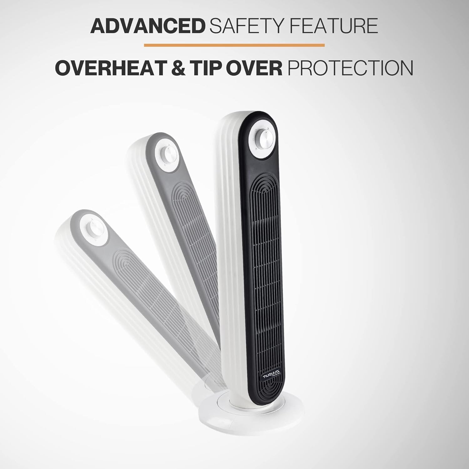 Nuovva portable heater with advanced safety features including overheat and tip over protection. 