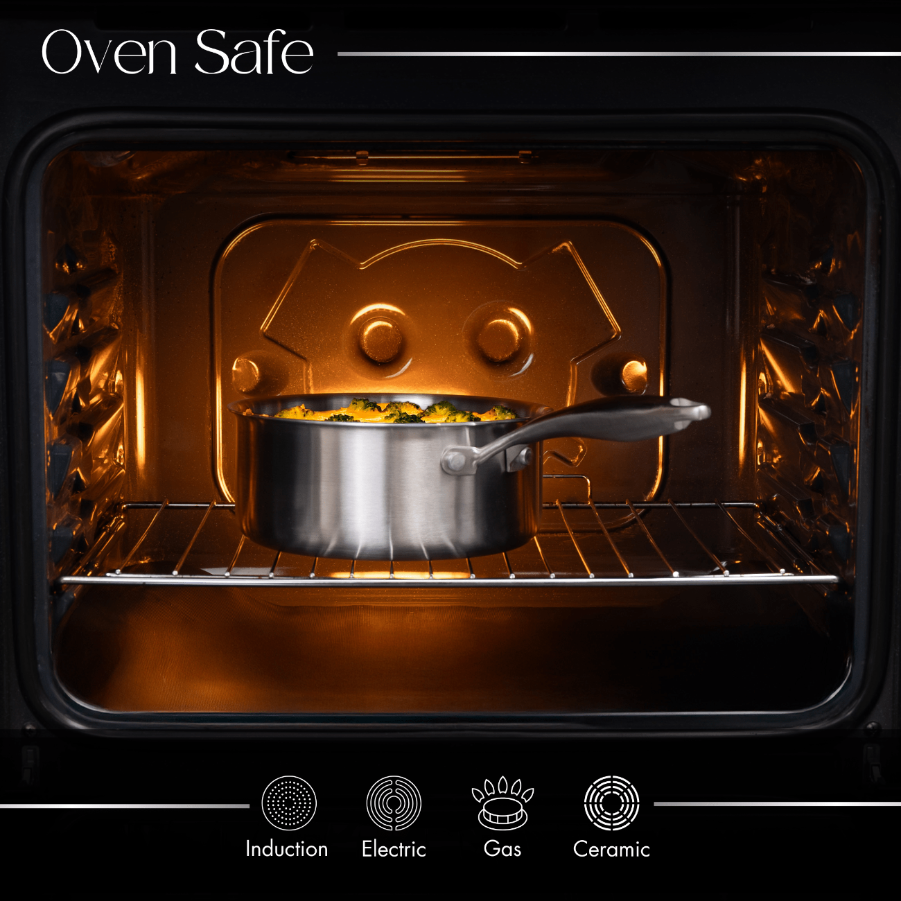 Oven-safe saucepan safe for all stovetops