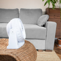 White turbo fan for portable home cooling. 