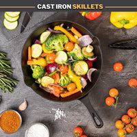 Nuovva oven safe cast iron skillet for home cooking
