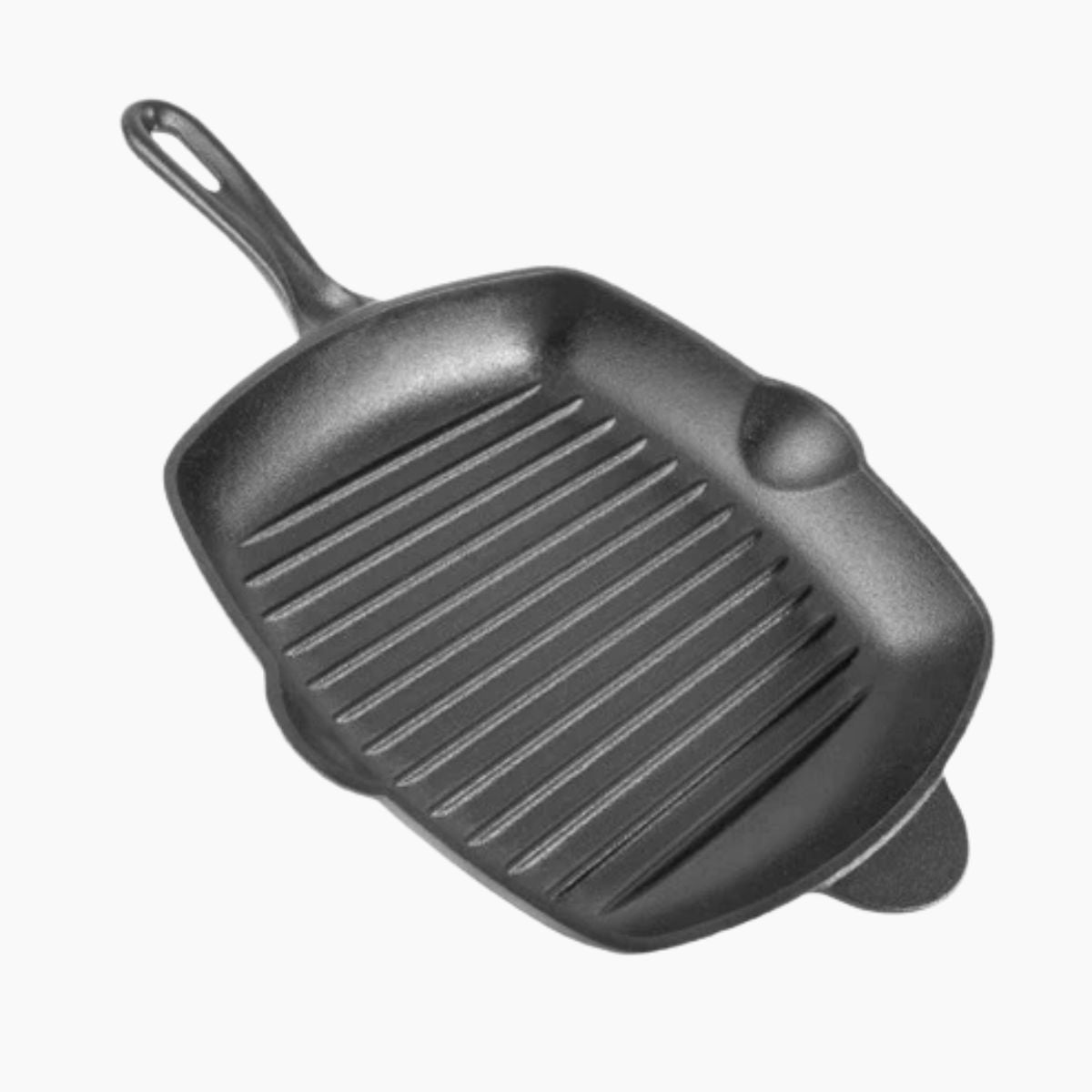 Nuovva pre-seasoned square cast iron griddle frying pan with handle