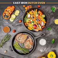 Nuovva Cast Iron Dutch Oven & Skillet Set