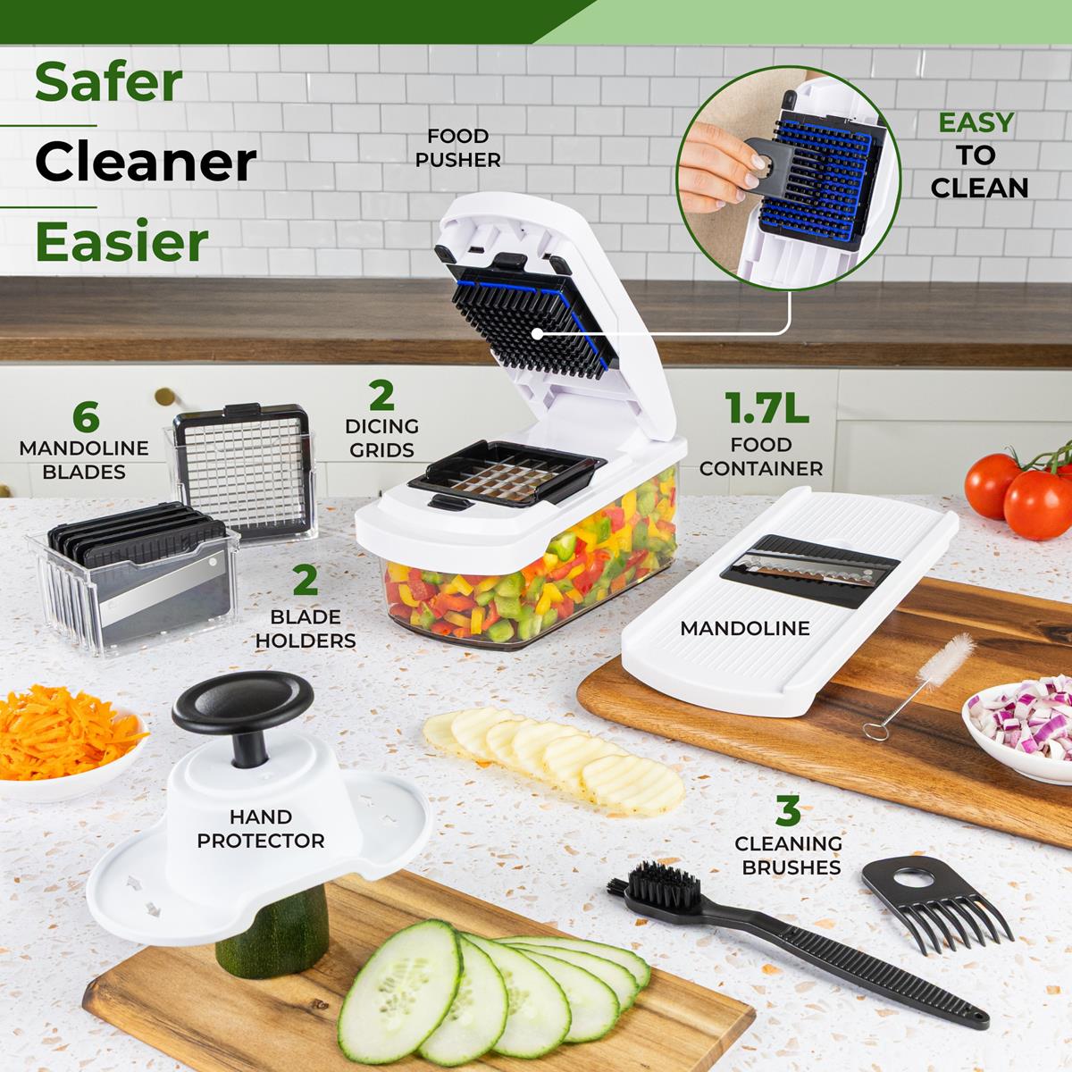 Vegetable Chopper Dicer & Mandoline Grater Set – 13pcs, 1.7L