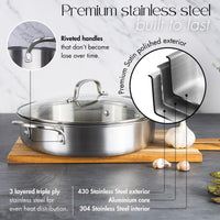 Features of the premium stainless steel casserole pot built to last 