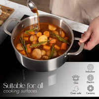 Oven safe casserole pot is suitable for all cooking surfaces