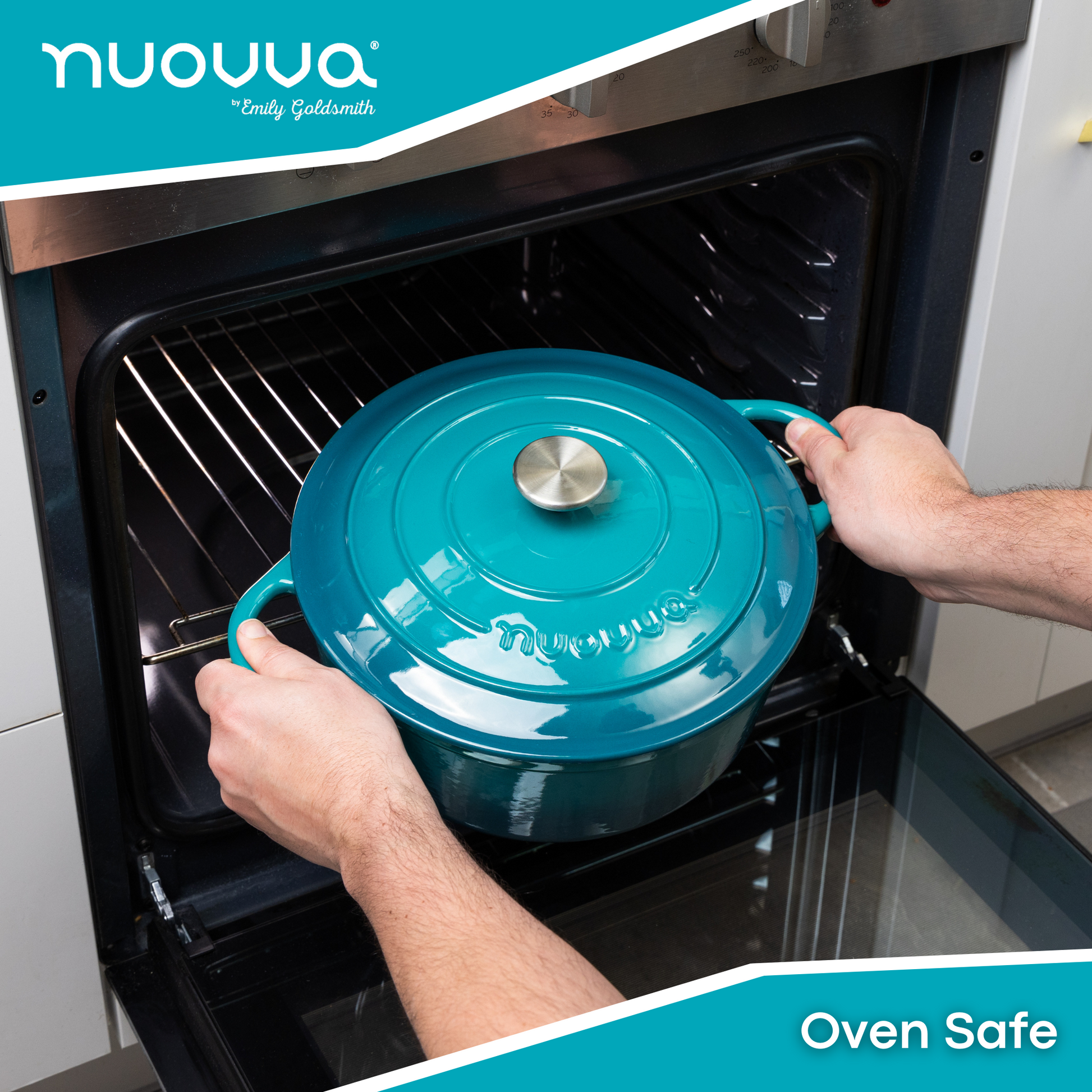 Nuovva oven safe cookware - cast iron Dutch oven with lid. 