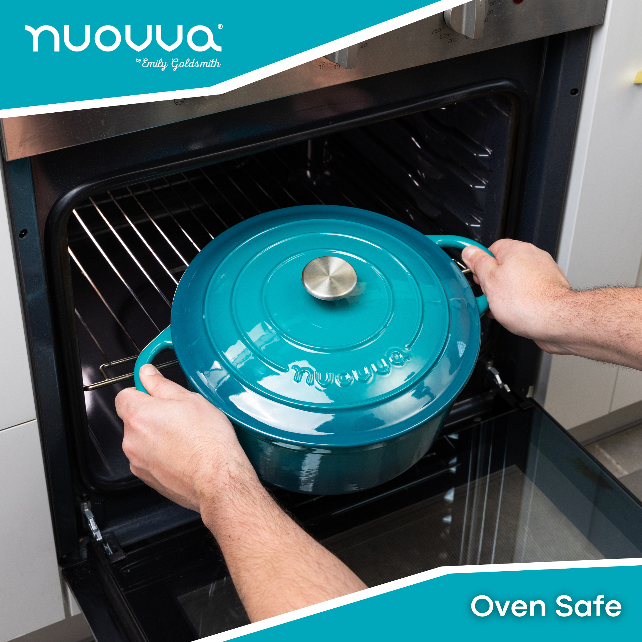 Nuovva oven safe cookware - cast iron Dutch oven with lid. 