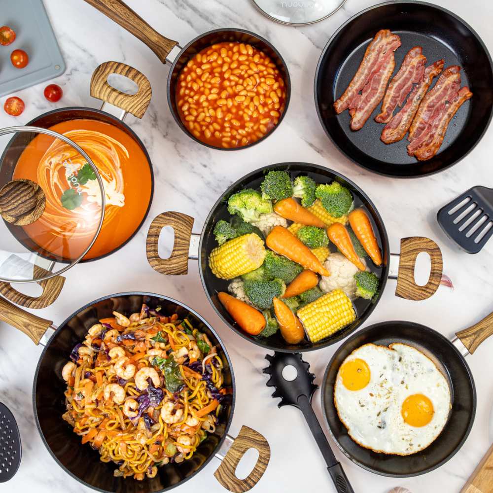 15-Piece Cookware Set Pots, Pans & Utensils - Copper