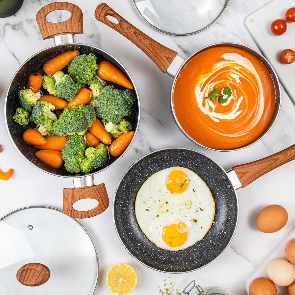 8-Piece  Cookware Set – Induction Pots & Pans with Lids - Copper